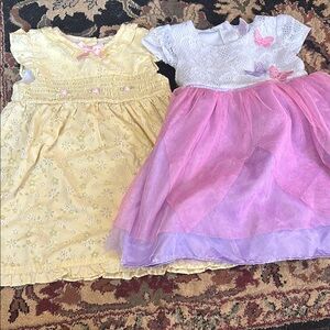 Charming Yellow and Pink Kids Dresses